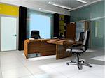 Workplace at modern office 3 d image