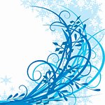 Blue winter background ,snow -vector