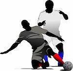 Soccer players. Vector illustration