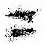 Two ink splat designs in black with speckled effect