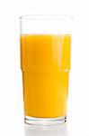 Glass of fresh orange juice. Isolated on white background