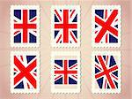 British flag inspired by a stamp with drop shadow