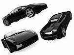 Isolated collection of black car