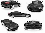 Isolated collection of sport car