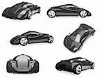 Isolated collection of sport car