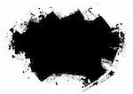 Grunge style black roller marks with ink splats and room for text