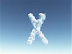 clouds forms the uppercase letter X in the sky - 3d illustration