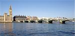 Westminster bridge panorama view in London, UK