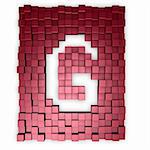 cubes background with letter g - 3d illustration