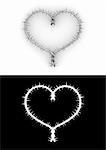 Barbwire heart with clipping path (love, valentine day series)