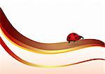 a ladybug on gradient abstract lines made in illustrator cs4