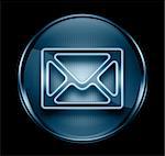 postal envelope icon dark blue, isolated on black background