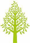 green tree with leaves, vector design element