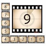 Film Countdown with separate frames.  Please check my portfolio for more film illustrations.