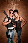 Glamorous Undercover Cops or Criminals with Shotgun and other Firearms