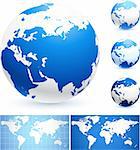 Globes and World Maps Original Vector Illustration Globes and Maps Ideal for Business Concepts