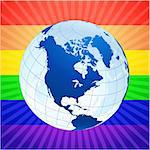 Globe with rainbow background for gay rights Original Vector Illustration Globes and Maps Ideal for Business Concepts