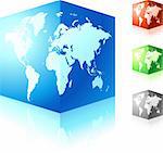 cubic globe set Original Vector Illustration Globes and Maps Ideal for Business Concepts