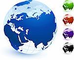 Multi Colored Globe set Original Vector Illustration Globes and Maps Ideal for Business Concepts