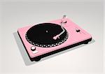 3D illustration of a Pink turntable