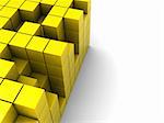 abstract 3d illustration of yellow boxes background