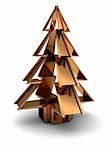 abstract 3d illustration of stylized christmas tree