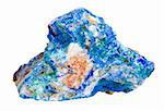 Azurite mineral isolated on a white background