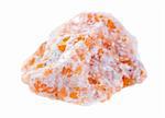 Orange Calcite crystals Isolated on white background