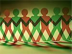 Paper Dolls in Red and Green Tones