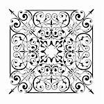 Ancient decorative ornament vector illustration isolated on white