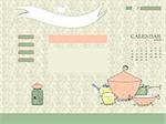 Website, brochure template with dishes. all editable vector elements.