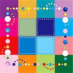 Vector Illustration of colorful squares. Patchwork, sewing, beading, party or crafting background.