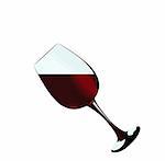 A glass of red wine of isolated on a white background. Vector