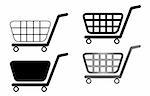 Vector illustration of shopping cart isolated on white background