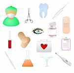 collection of  medical themed icons. Vector