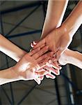 volleyball game sport with group of girls indoor in sport arena