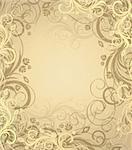 Vector gold and brown floral background with pattern