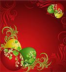 Red background with easter eggs and pattern