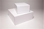 Blank White Box Isolated on a Grey Background Ready for Your Own Graphics.