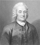 Emanuel Swedenborg (1688-1772) on engraving from the 1700s. Swedish scientist, inventor, philosopher, Christian mystic and theologian. Engraved by W.Holl and published in London by A.Fullatron & Co.