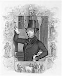 Eugene Sue (1804-1857) on engraving from the 1800s. French novelist. Engraved by A.H Payne.