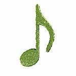 grass music note symbol isolated on white background