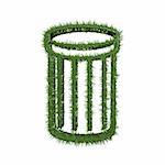 grass dustbin symbol isolated on white background