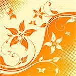 Abstract Floral Background with butterfly. Vector illustration. Abstract Pattern.