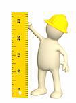 3d builder with ruler - over white