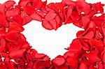 Red petals heart, love valentines flowers metaphor