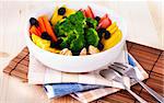 Fresh fruit and vegetable salad.