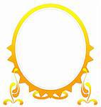 Old mirror frame, isolated on white background