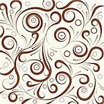 illustration drawing of brown seamless curl pattern