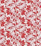 illustration drawing of red flower seamless pattern